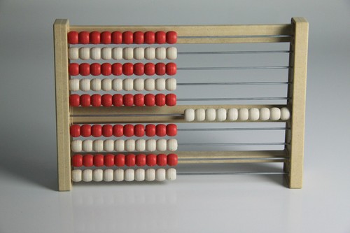100 rechenrahmen rot weiß - 100`er,