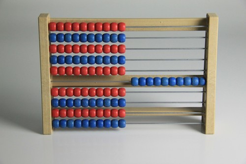 100 rechenrahmen rot blau - 100`er, rot/blau