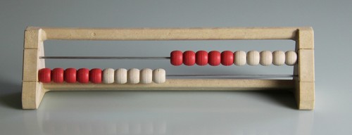 Rechenrahmen rot weiß - rechenrahmen, rot-weiß