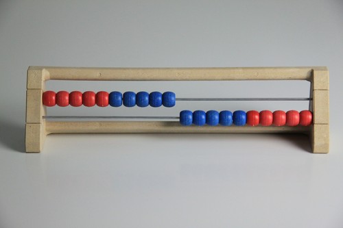 Rechenrahmen rot blau - 20`er,