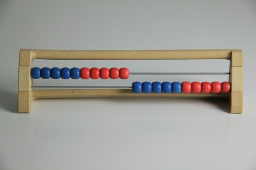 Rechenrahmen blau rot - 20`er,