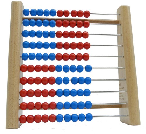 Rechenrahmen 100 perlen blau - 100,