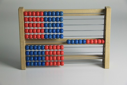100 rechenrahmen rot blau - 100`er, rot-blau